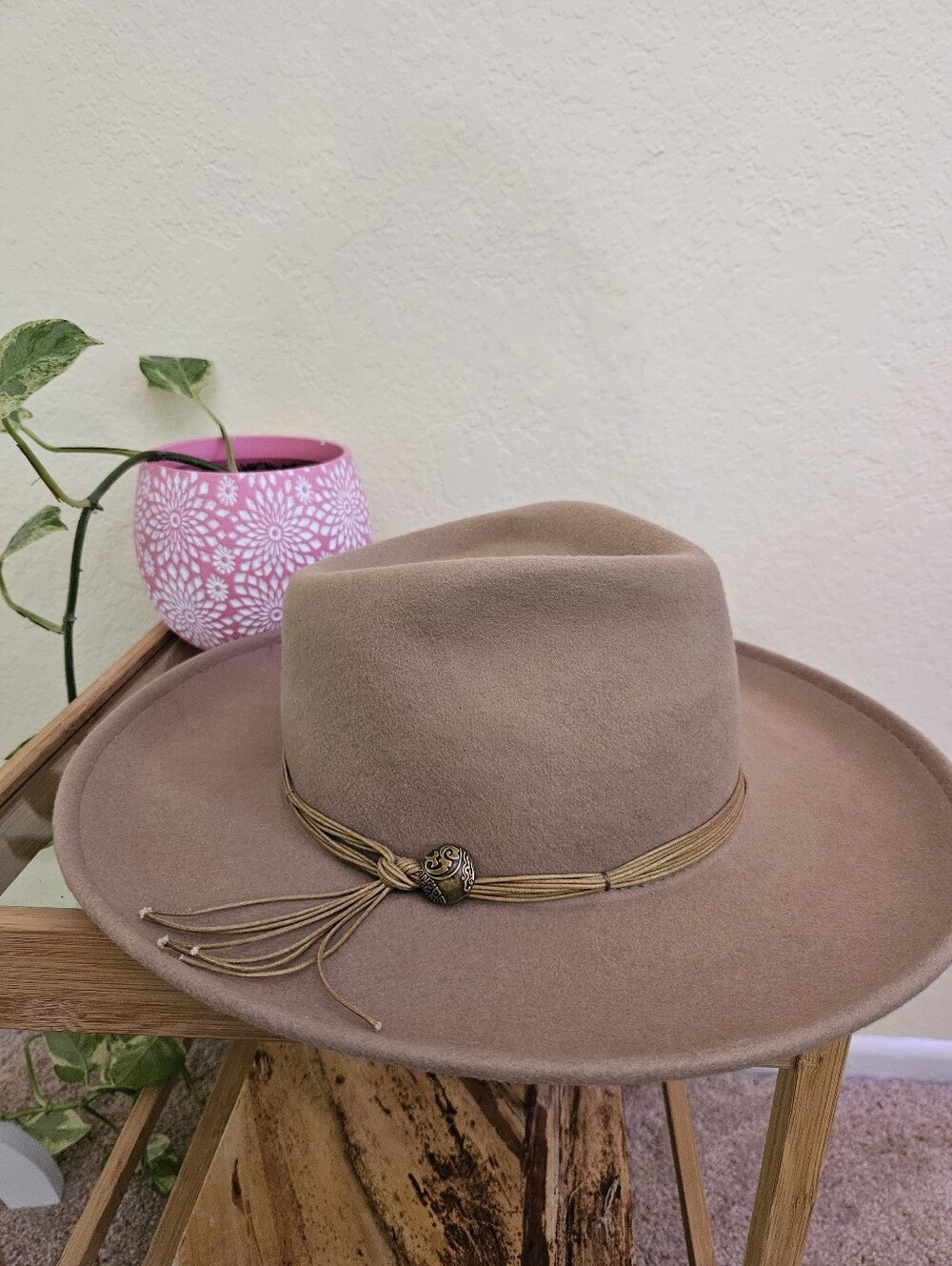 Scala Palermo Women’s Wool Wide-Brim Hat with Decorative Band